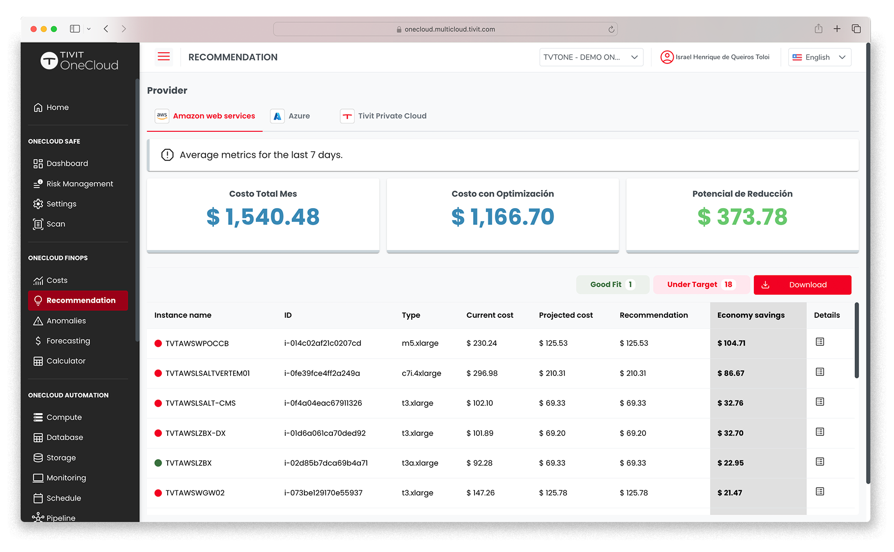 Manage costs and perform analyses through an automated FinOps process.